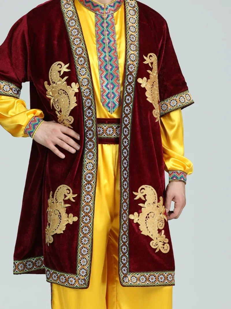 Xinjiang dance men's vest accessories Uyghur stage clothing Maixilaipu long loop 1-piece set