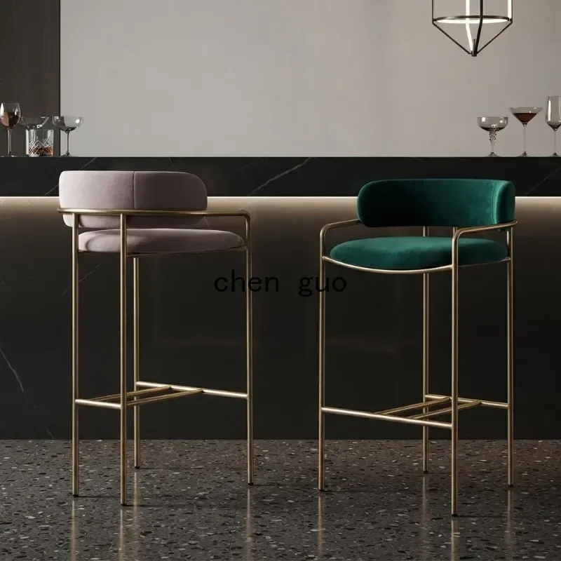 Luxury Bar Stools with Backrest Nordic Style Leisure Bar Chairs for Home Kitchen Cafe Hotel Furniture Simple Fashion High Bar