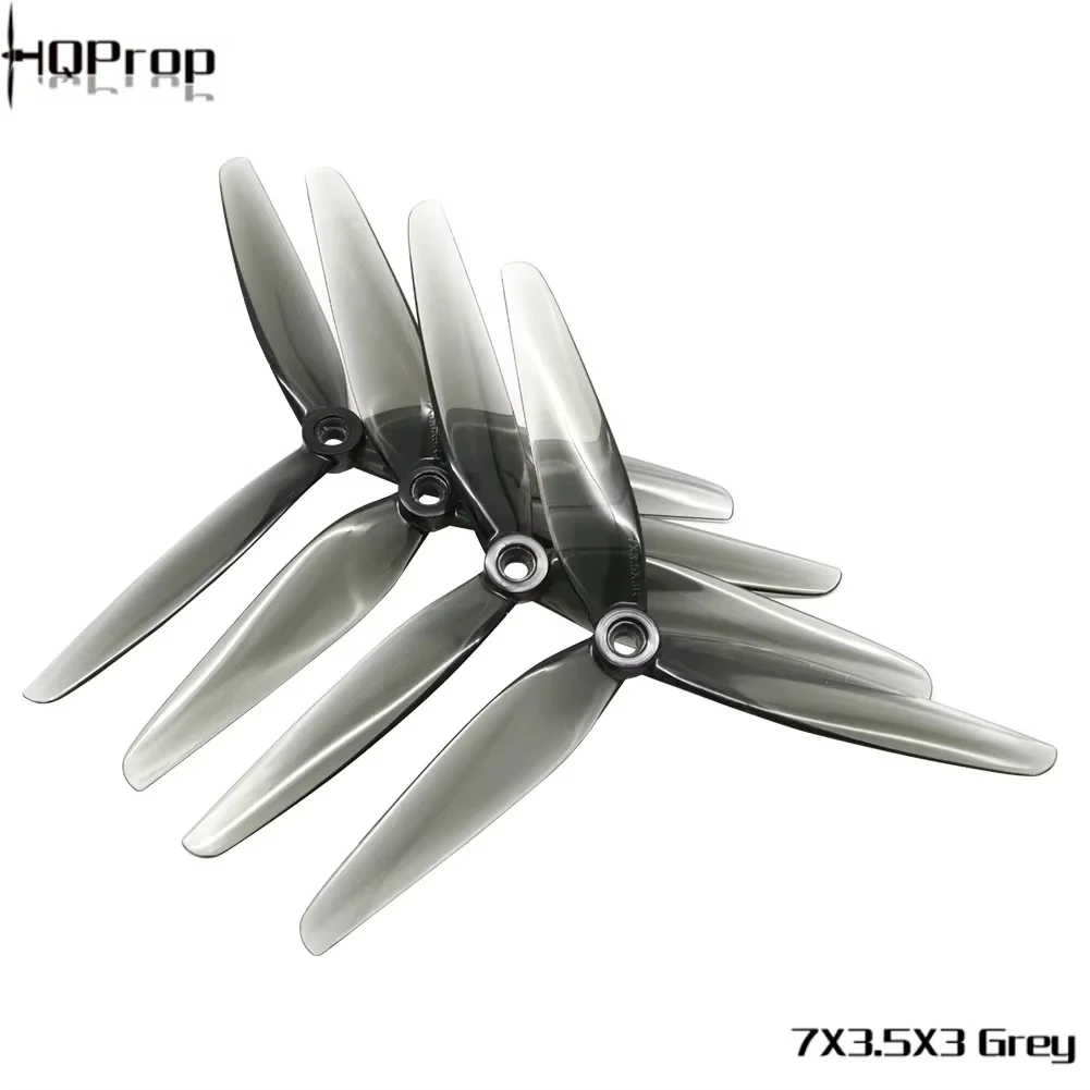 2Pair HQProp 7X4X3 7X3.5X3 7inch 8X4X3 8inch 3 Blade/Tri-blade Propeller Light Grey (2CW+2CCW) Poly Carbonate for FPV RC Drone