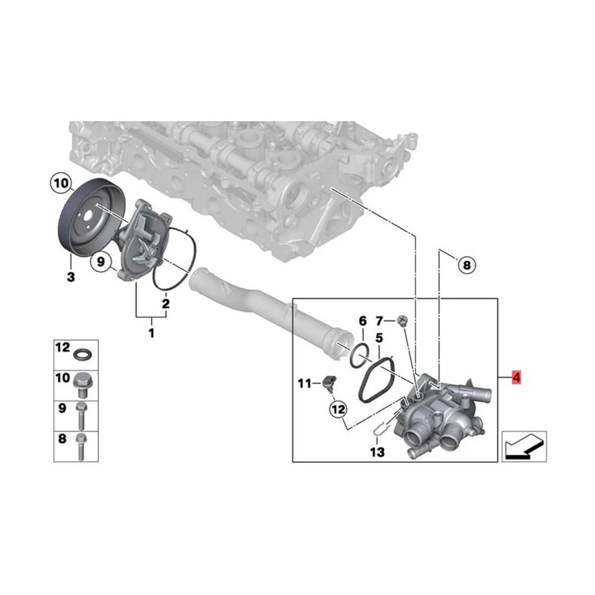 Engine Coolant Thermostat Housing Assy 11538674895 for Mini R55 R56 R57 R58 R59 R60 Cooper 2011-2016 N16 N18 1537647305