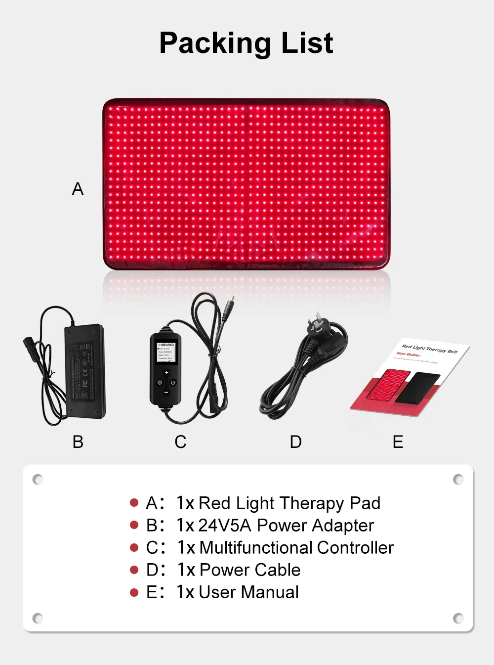 TLB600 Home Use 600nm Red Light Therapy Blanket