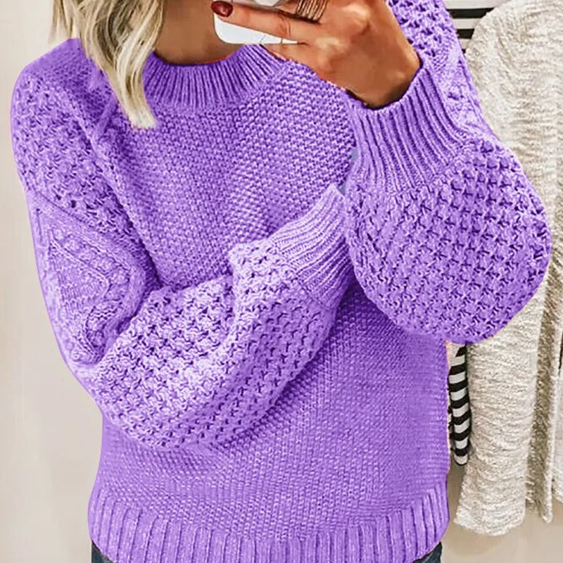 Solid Knitted Thicken Pullovers Sweater Women Oversize Long Sleeve 2023 Autumn Winter Casual Loose Sweaters Ladies Top Pullovers