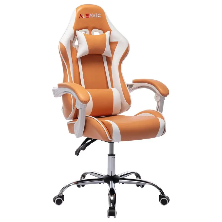 

Gaming Chair for Adults, High Back Ergonomic Computer Gaming Chairs with Headrest and Lumbar Support, Orange Office Chair