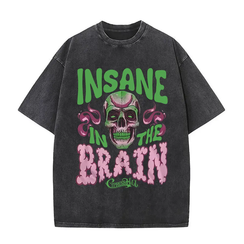 

Rapper Cypress Hill Black Sunday Insane in The Brain Washed Vintage T Shirt Skeleton T-shirts Men Women Hip Hop Oversized Tshirt