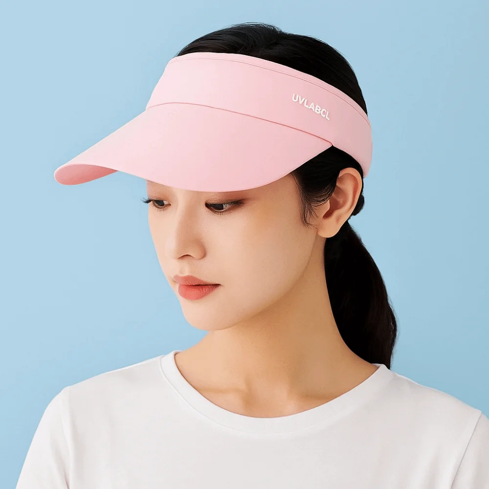 Simple Solid Color Empty Top Hat Sunscreen UV Protection Sun Protection Hat Wide Brim Running Hat Female Sunshade Hat Summer