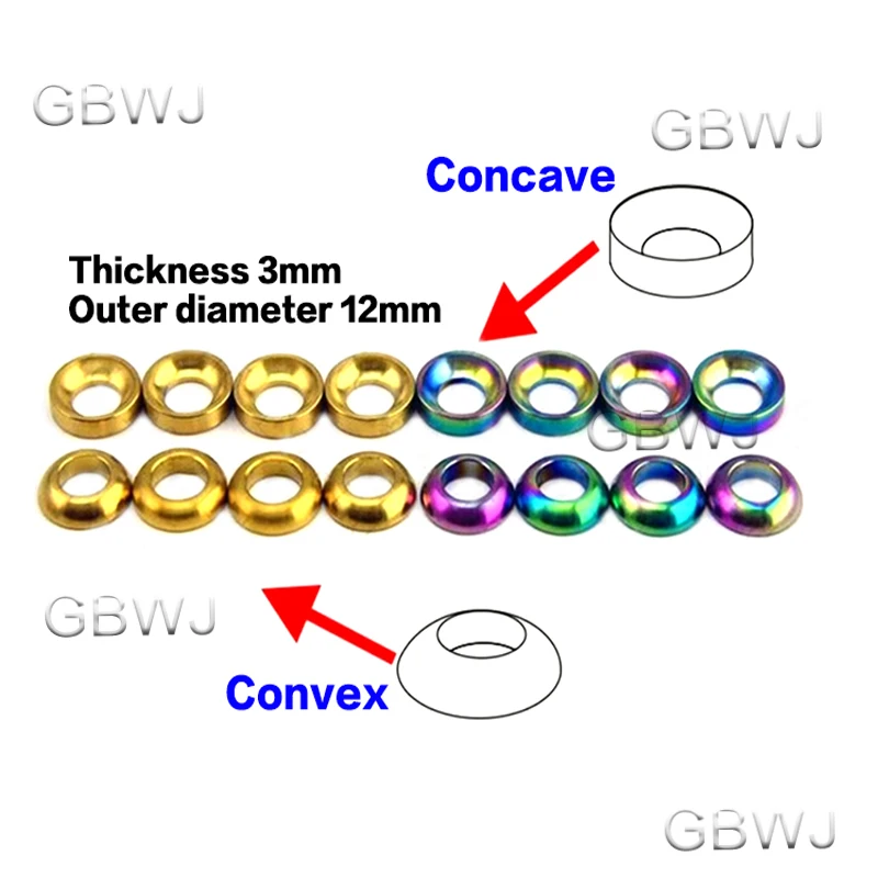 Titanium Alloy Concave Convex Gasket M6 Gasket Hydraulic Brake Caliper For Mountain Bicycle Disc Brake Washer Bb5/Bb7 Brake Pads