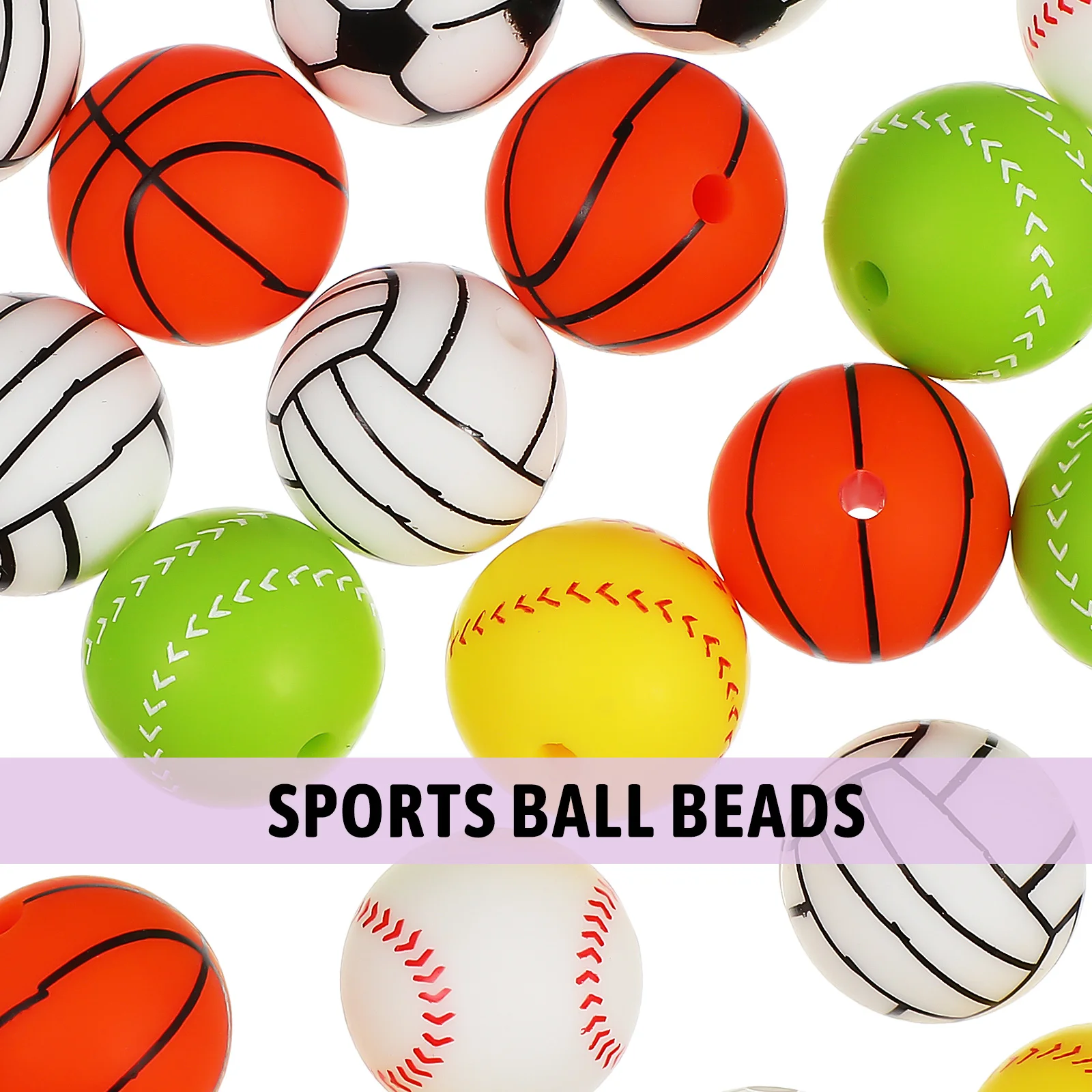 30 Pcs Silicone Bead Bracelet Beads Round Making Spacers for Jewelry Charm Bracelets Silica Gel Diy Loose Travel