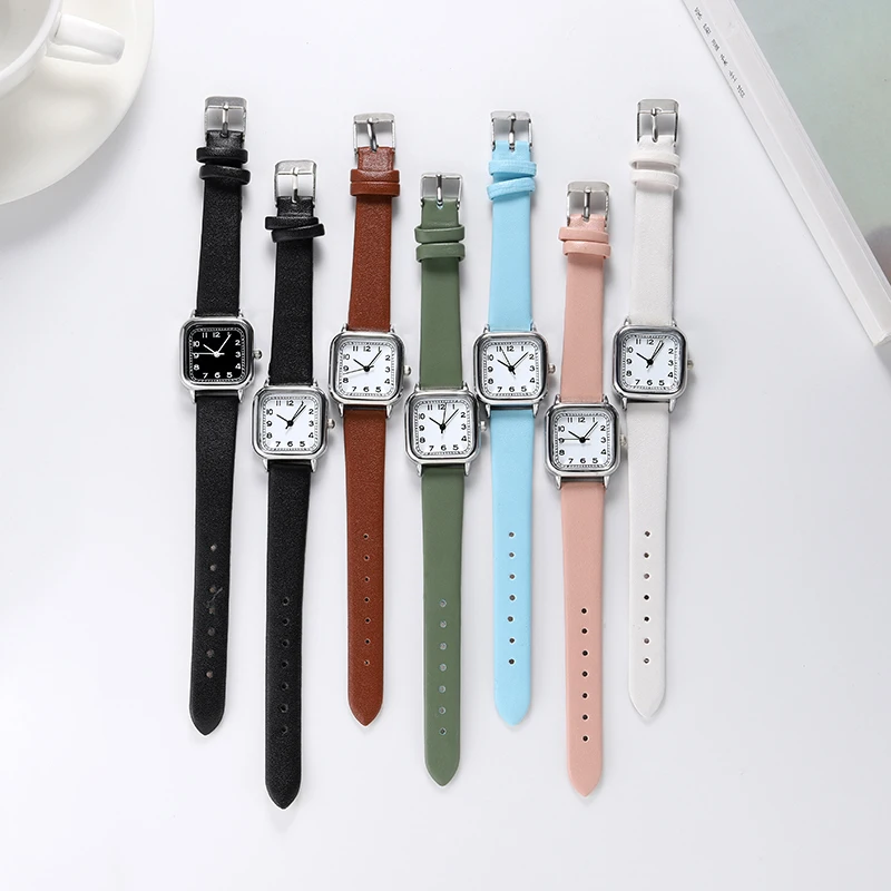 Montre numérique à quartz pour femmes, petite montre carrée en argent, vente en gros, nouvelle collection 6