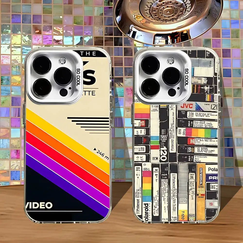 

Retro VHS Video Tape Phone Case For iPhone 16,15,14,13,12,11,Pro,XS,Max,Plus,Mini,SE4,E White Matte Shockproof Cover