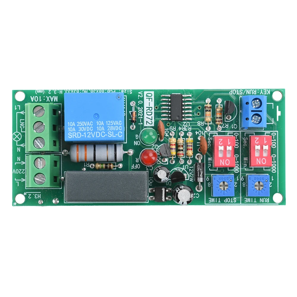 Dual Time Adjustable Cycle Delay Timing Relay Switch On/Off Module AC 100V-250V Infinite Loop Timer Module