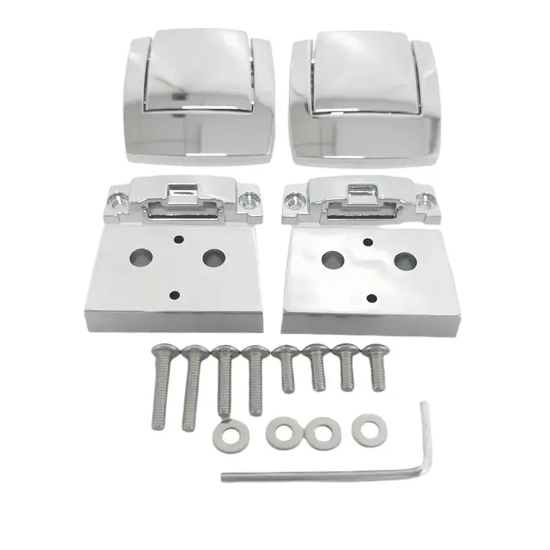 

A21E-Motorcycle Chrome Tour Pack Pak Latches Kits For Touring Models 1993-2013 Luggage Lock Latche Spacers Lid Catch