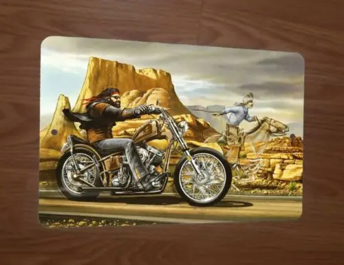 Motorcycle Easy Rider Photo 8x12 Metal Wall Sign