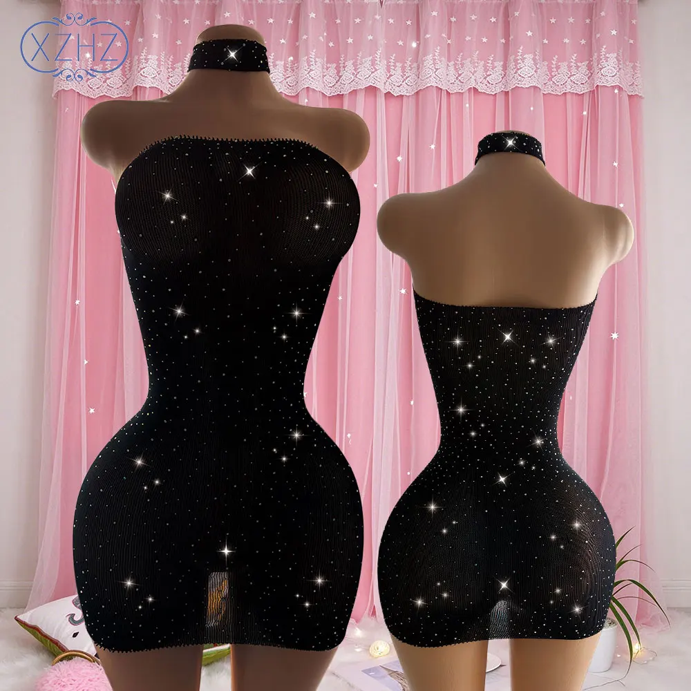 1pc Women's Solid Color Tube Top Bodycon Skirt, High Stretch Soft Fitted Dress, Skirt + Neckband Set, Elegant & Versatile