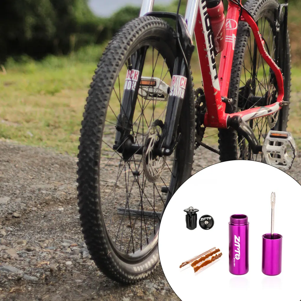 ZTTO-Kit de reparación de neumáticos sin cámara para bicicletas, Parche de fijación portátil para exteriores, suministros de taladro de mantenimiento profesional, 2/3