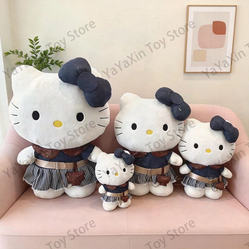 

Плюшевая кукла Sanrio Hello Kitty в платье, очень мягкая, милая игрушка, большой размер, экспортная коллекция, подарок на день рождения для девочек и детей