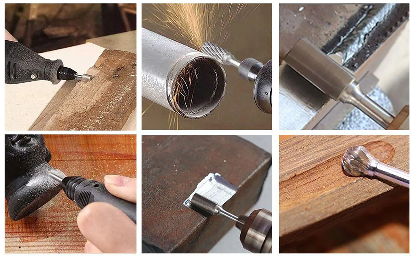 Doppelschneidiger Hartmetallfräser-Satz, 10 Formen für Metall/Holz/Kunststoff, 1/8 Zoll Schaft, schnelles vibrationsfreies Schneiden & Gravieren – Detail 4