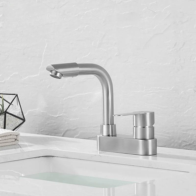 

304 Stainless Steel Hot and Cold Faucet, Old-fashioned Double Hole Three Hole Basin Faucet Manufacturer