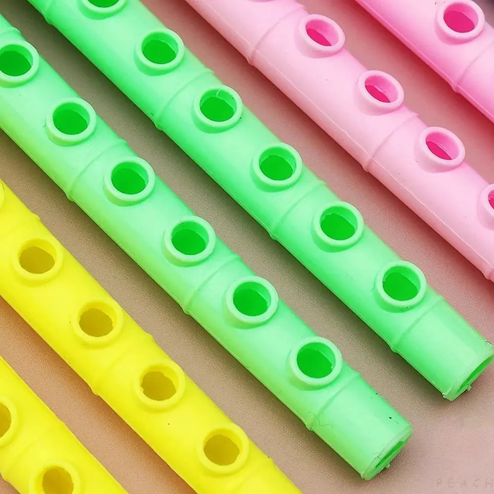 20 Pcs Fun Plastic Long Flute Mini 6 Holes Colorful Flute Educational Toy Beginner Instrument