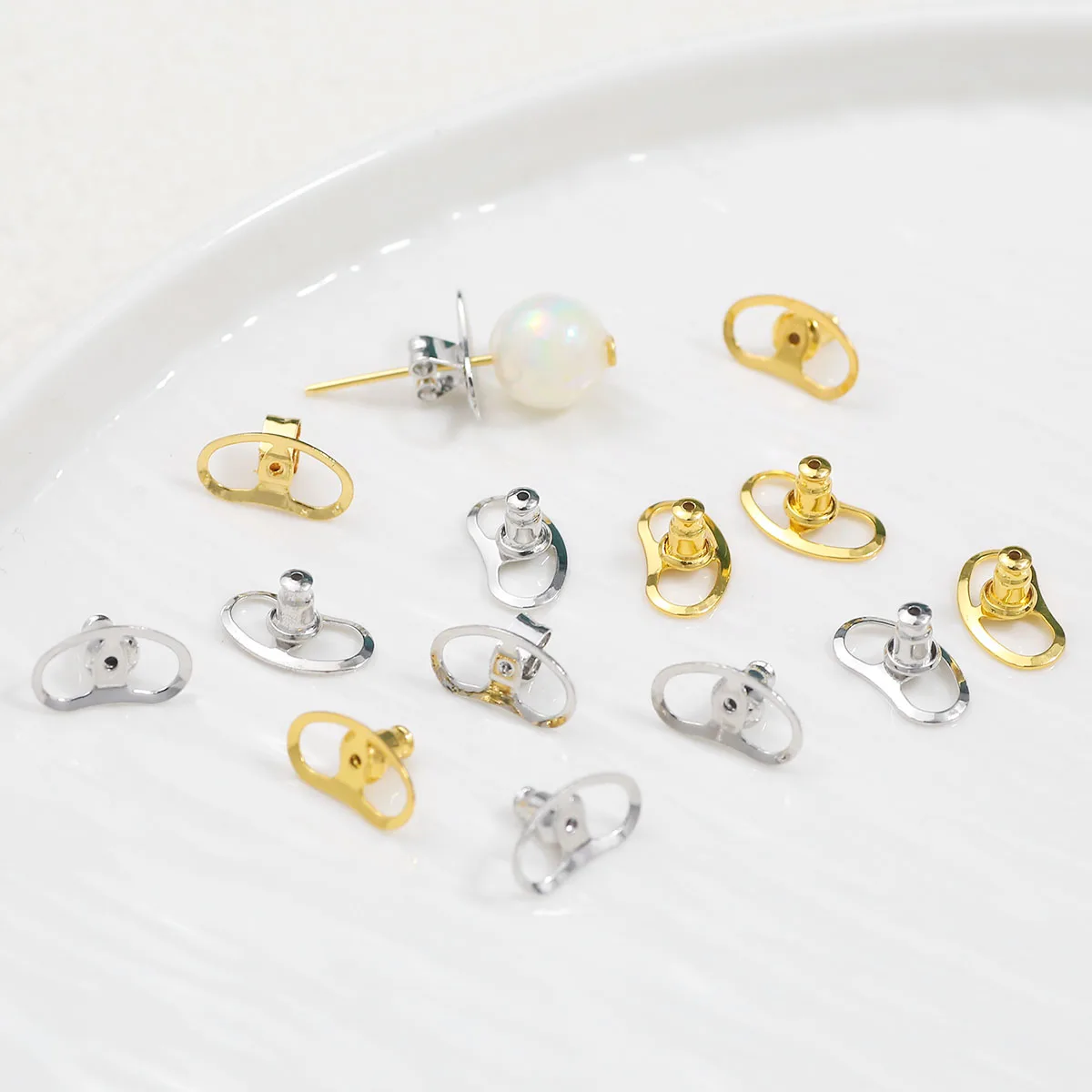 2pcs Gold Pig Nose Shape Earring Backs Replacement Earring Lifters Locking Bullet for Studs Heavy Droopy Ears Jewelry Making