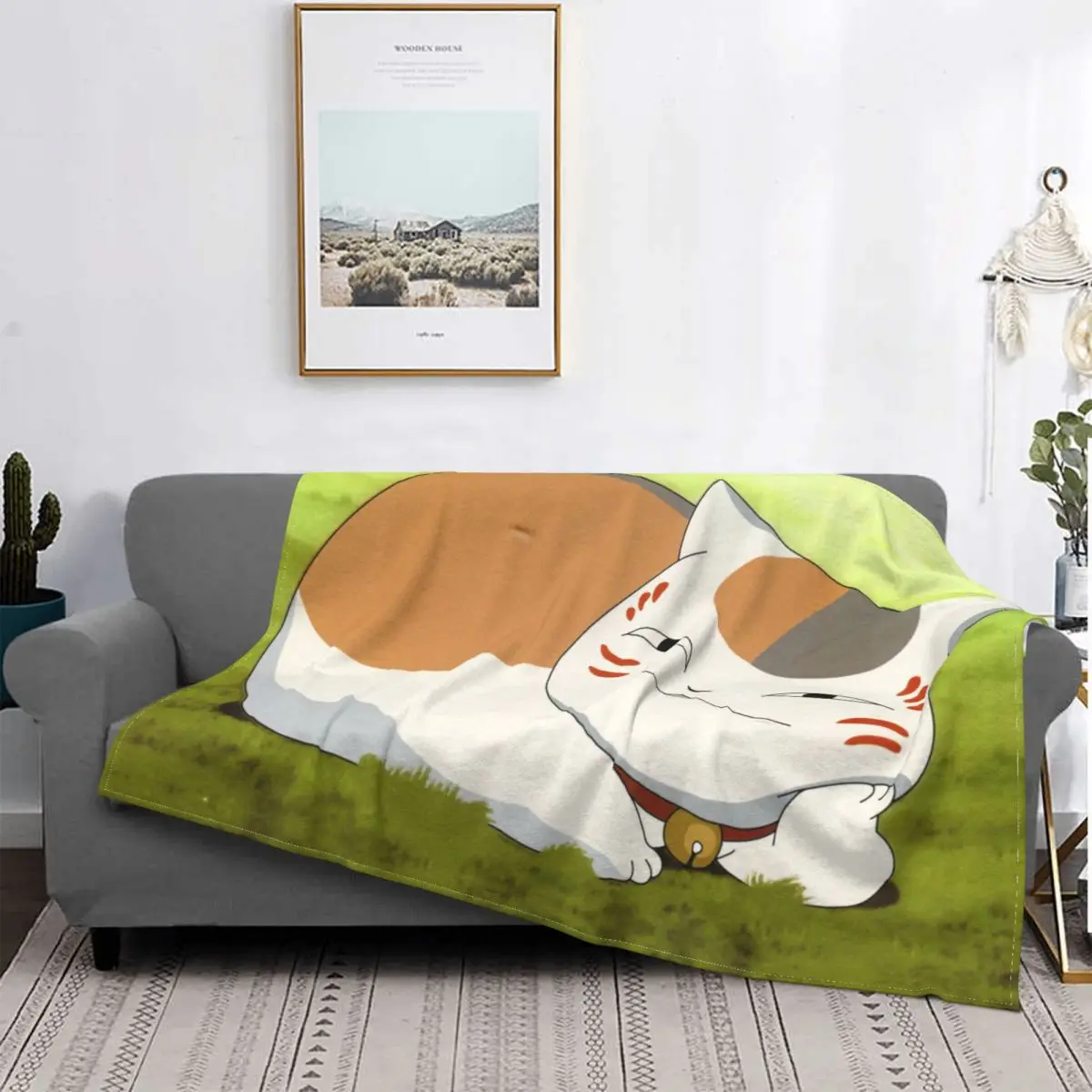 Natsume Yuujinch Fleece Throw Blankets Madara Cat Amine Blankets for Bedding Car Soft Bed Rug