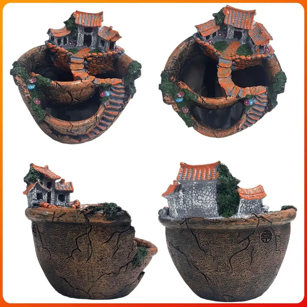 Succulent Pot Vintage Multi Pot Planter Decorative Small Plant Holder Resin Succulent Planter Multi-Function for Micro Landscape