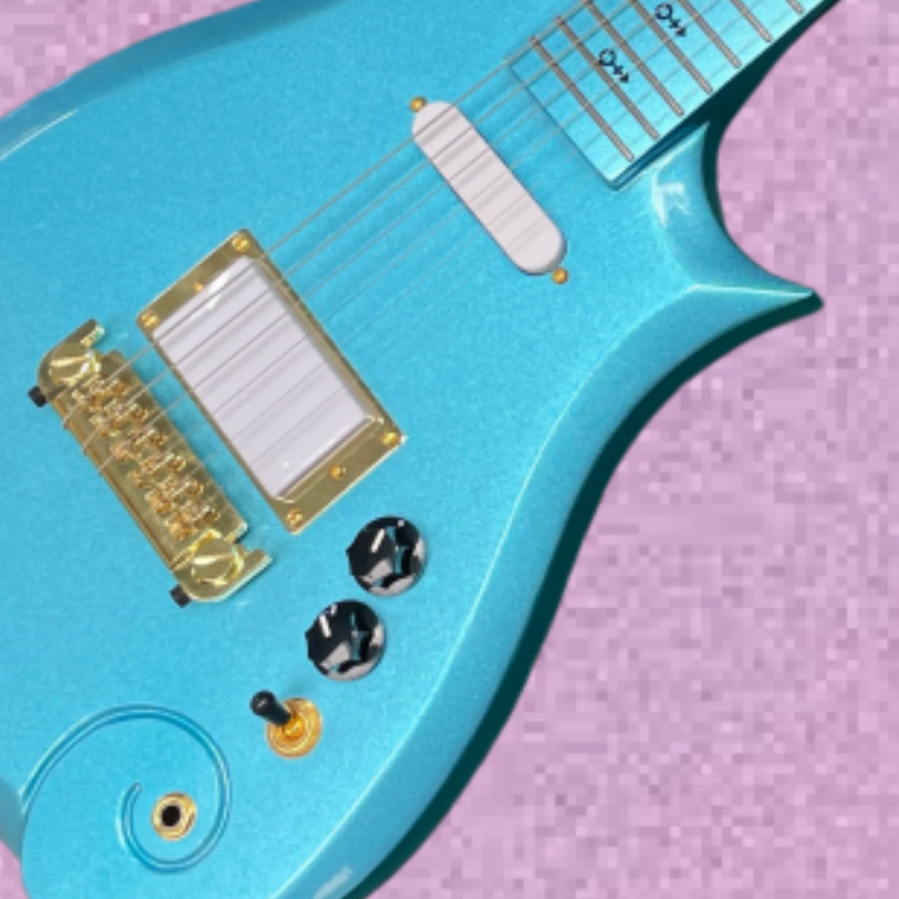 6-string metal blue electric guitar with irregular mahogany body and SH pickups guitars,stage performance rock electric guitarra