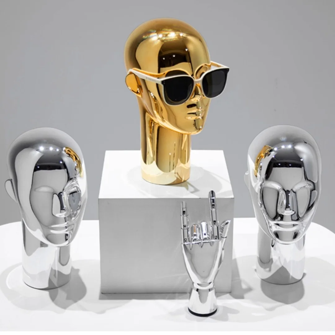 

Female Adult Mannequin Wig Head Glass Stand,Maniquíes Para Ropa,Vêtement Woman Electroplating Head Hairdresser,AT318