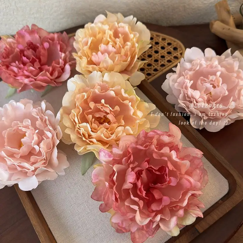 Spring Summer Peony Hair Clip Vintage Floral Side Pin for Back of Head Acetate Hair Claw Women Casual Daily Party Travel Gift