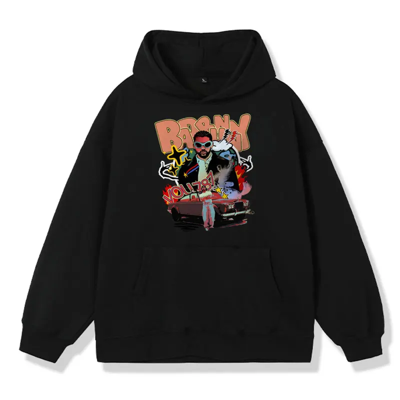 Rapper Bad Bunny Hoodie Male Nadie Sabe Lo Que Va Apasar Manana Graphic Print Sweatshirt Men Women Fashion Oversized Hoody Tops