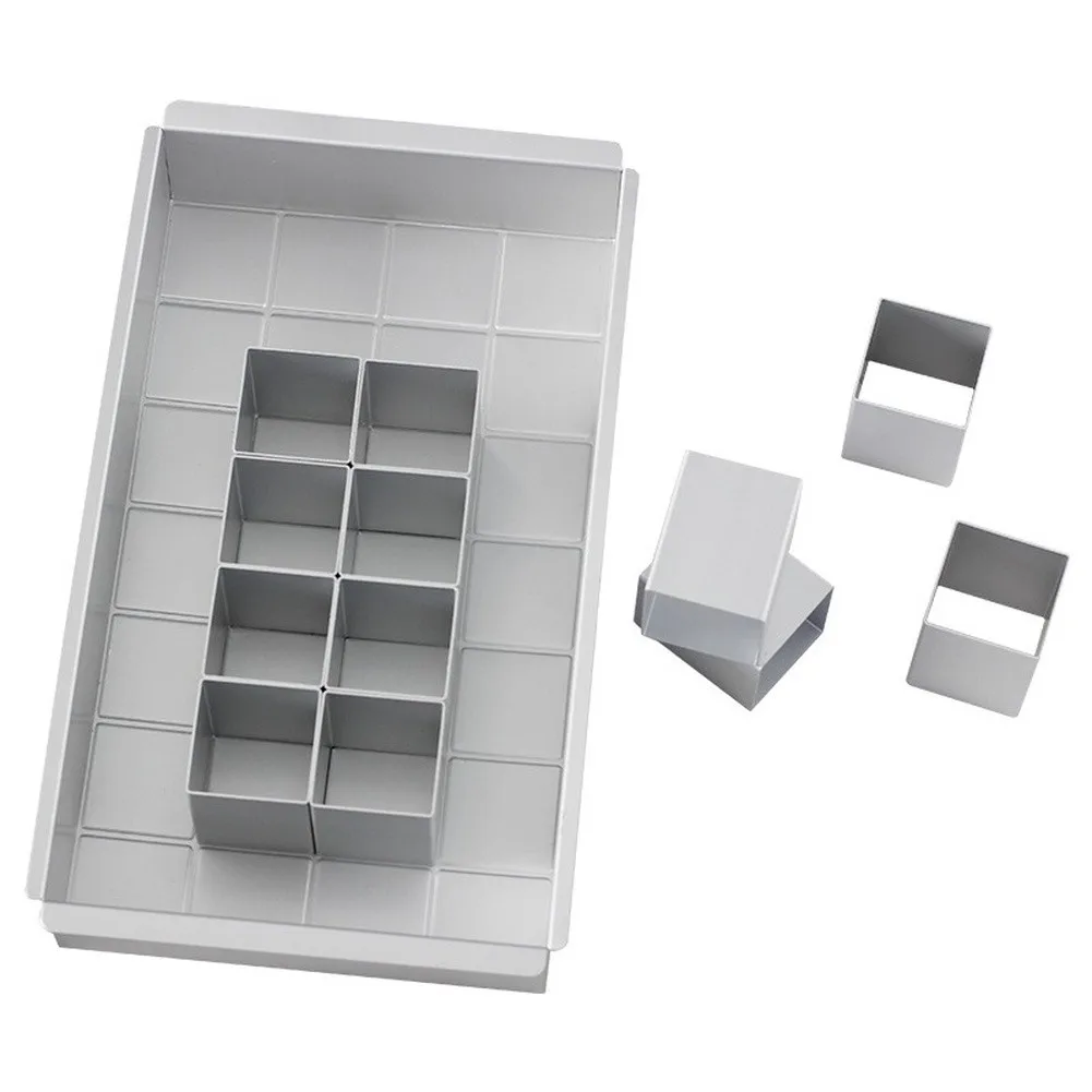 Aluminum Rectangular Baking Tray with 12 Removable Letter and Number Molds for Homemade Cake Creation  Aluminum