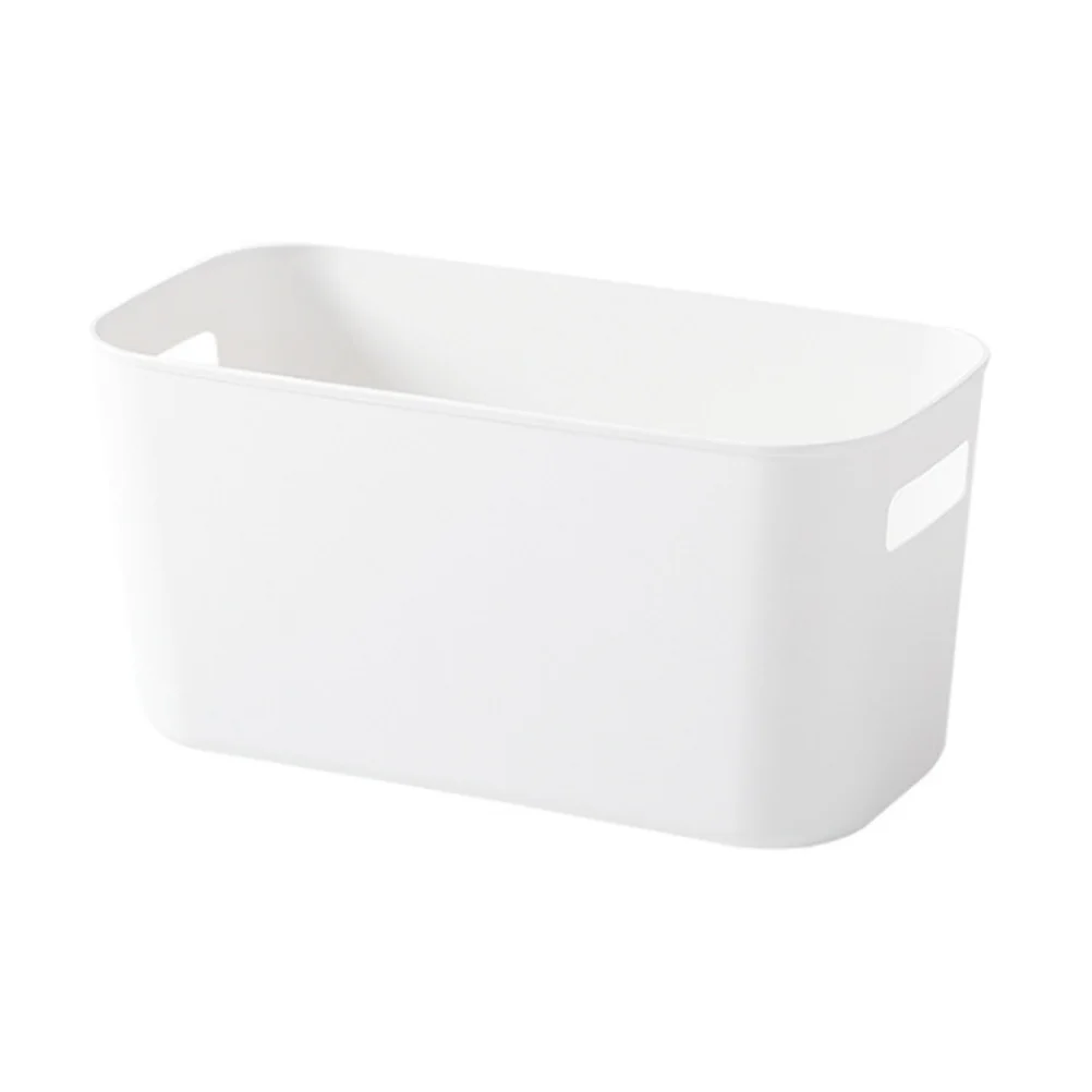 

L Size Plastic Basket White Simple Design Visual Pleasure Storage Solution for Bedroom Laundry Utility Room