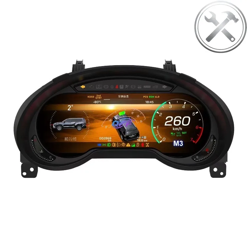 

12.3 Inch Multifunctional LINUX System HD LCD Digital Cluster Dashboard Instrument Panel Auto Parts for FJ Cruiser 2007-2022