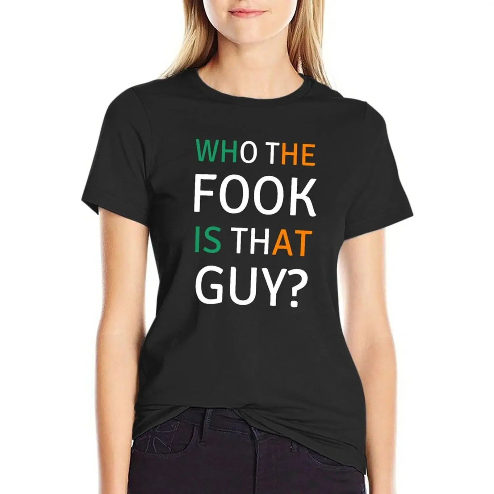 

Who Is That Guy T-Shirt tops blanks plain vintage clothes Woman clothing