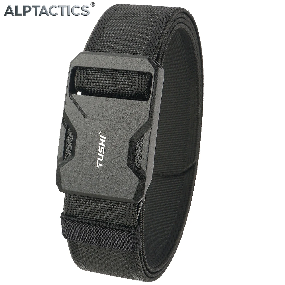 

ALPTACTICS New Magnetic Buckle Belt Canvas Tactical Waist Belt Durable Casual Outdoor Hunting Golf Training Pant Belt for Man
