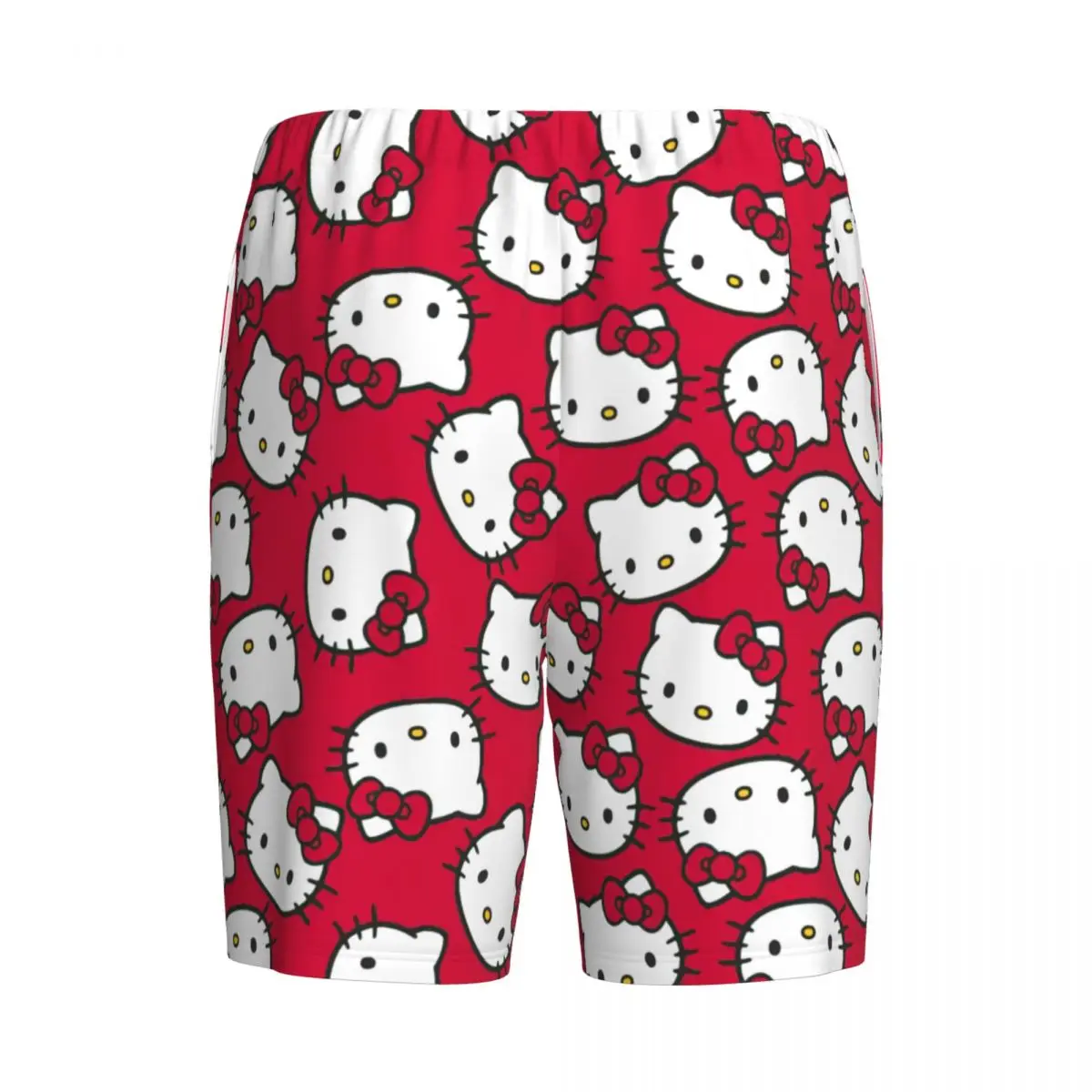 Desenhos animados personalizados Anime Pijama Bottoms masculino, Hello Kitty Bow Shorts, pijamas com cordão, pijamas com bolsos, lounge, sono, anime