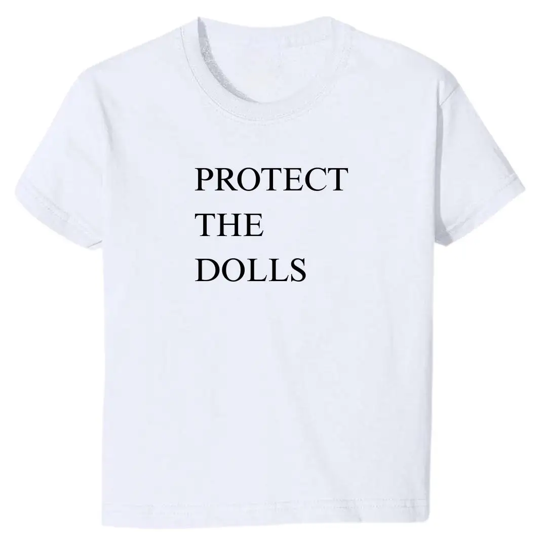 Protect The Dolls T-Shirt - Cropped Fit Baby Tee - Trans Rights Are Human Rights Tee - Screen Printed - LGBTQ+ Pride Shirt