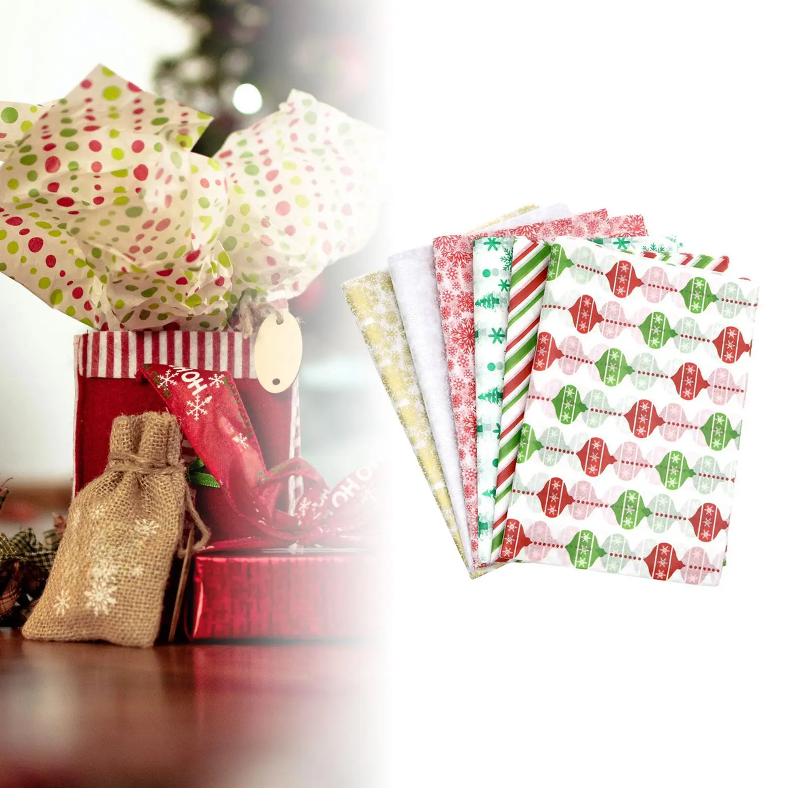 Christmas Tissue Paper Sheets Xmas Decorative Fashionable Floral Wrapping Papers for Party Wedding Engagement Birthday Holidays