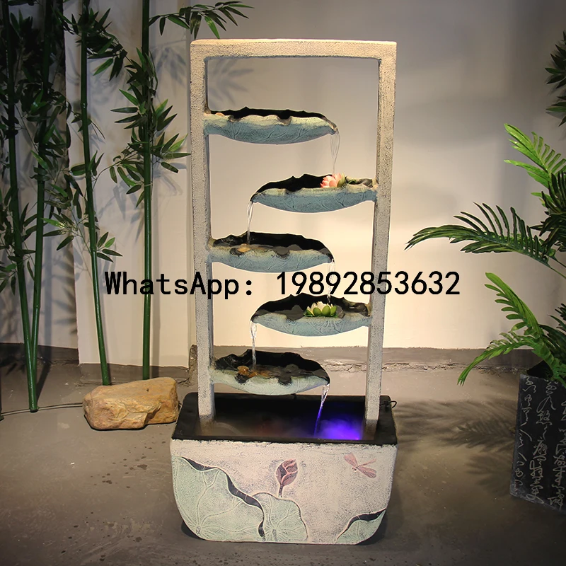 XL Chinese Classical Flowing Water Ornament Living Room Entrance Decoration Floor Water Feature Wealth-Attracting Fish Tank