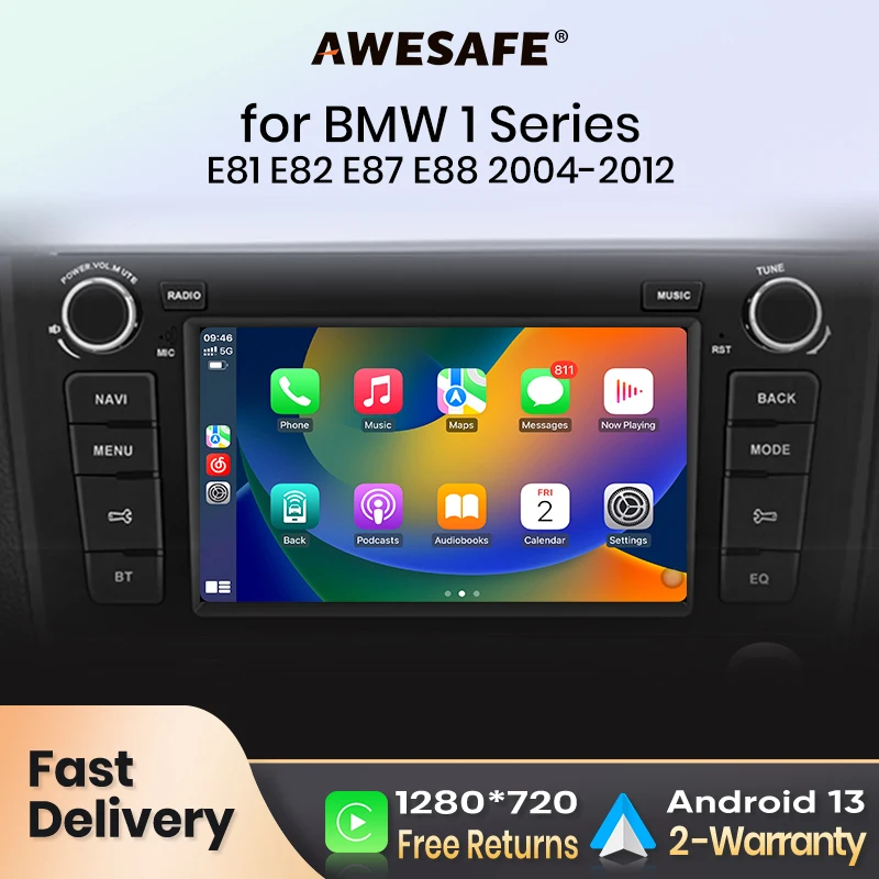 AWESAFE 7 Carplay Auto Radio Per BMW E87 per BMW Serie 1 E87 E88 E82 E81 2004-2012 Multimedia GPS Android Auto 2din DVD Autor