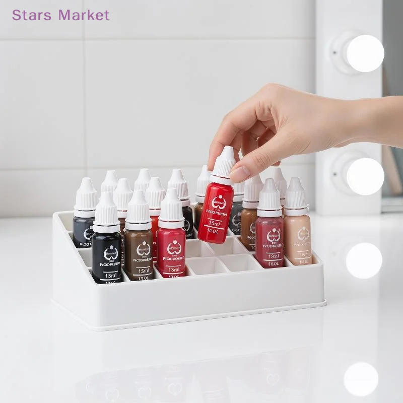15ml Professional Tattoo Ink Set Permanent Makeup Eyebrow Lips Eyeliner Tattoo Color Microblading Pigment Body Beauty Art Supply