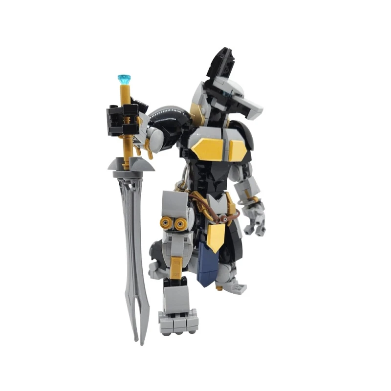 MOC-185615 Metal Anubis Model Building Blocks Ancient Egyptian Death Wolf Action Figure Battle Mecha Robot Bricks Toy Gift