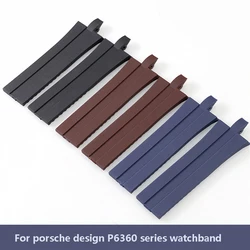 Men's Rubber Soft Strap For Porsche Design P6360 Series Watchband Women's Silicone Sports Waterproof Bracelet Watch Accessories