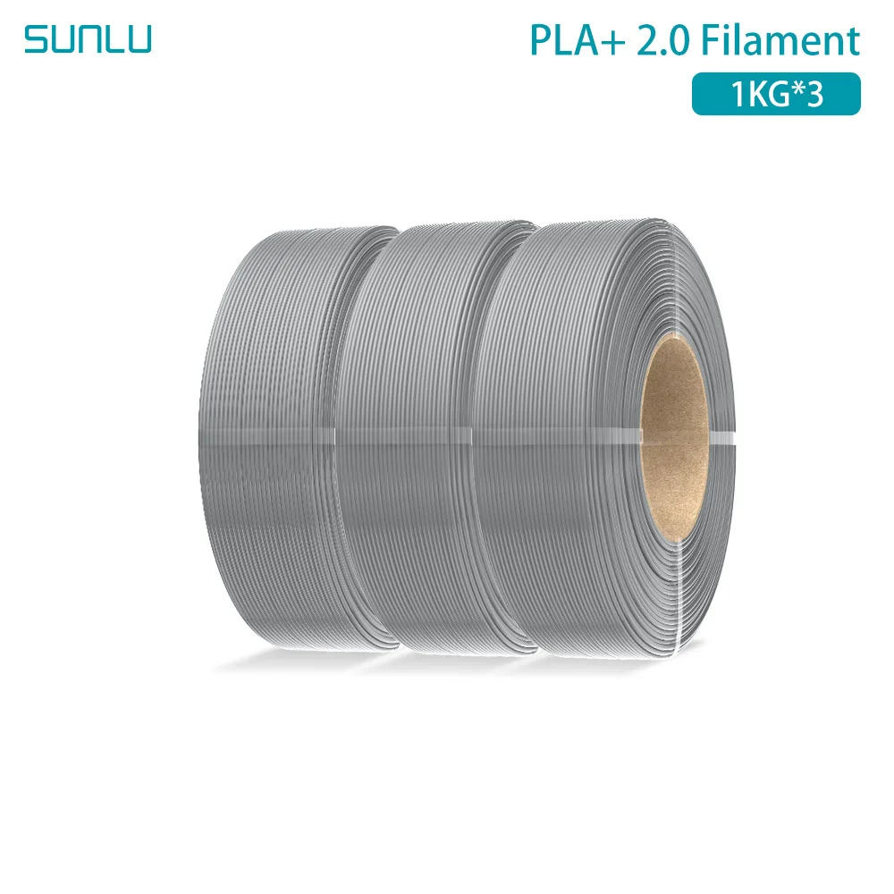 SUNLU 3KG PLA+2.0 3D-printer filament navulling, hoge sterkte PLA+ filament bundel, geen spoel navulling 1.75mm voor herbruikbare Bambu Lab