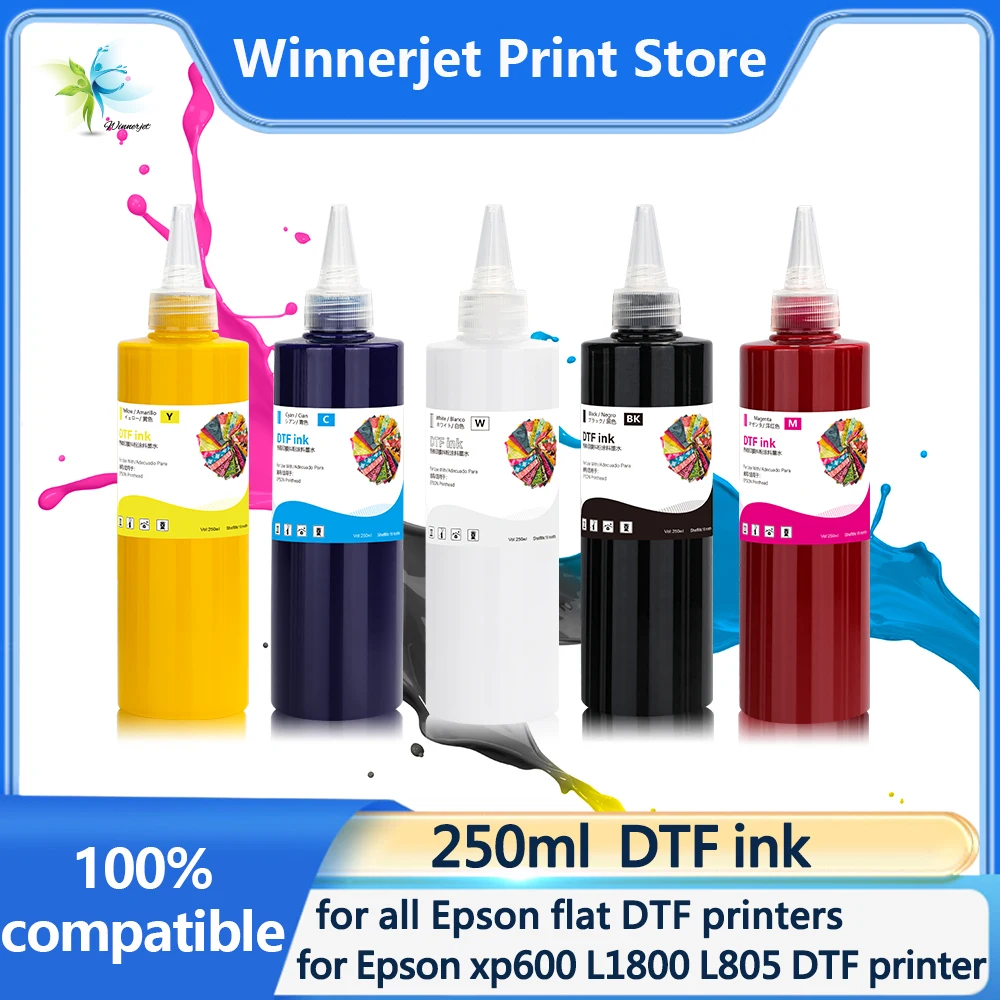 

Winnerjet 250ml White DTF INK Set For DTF Film Direct Transfer Film Heat Transfer for Epson Printer Ink I3200 L1800 L800 L805