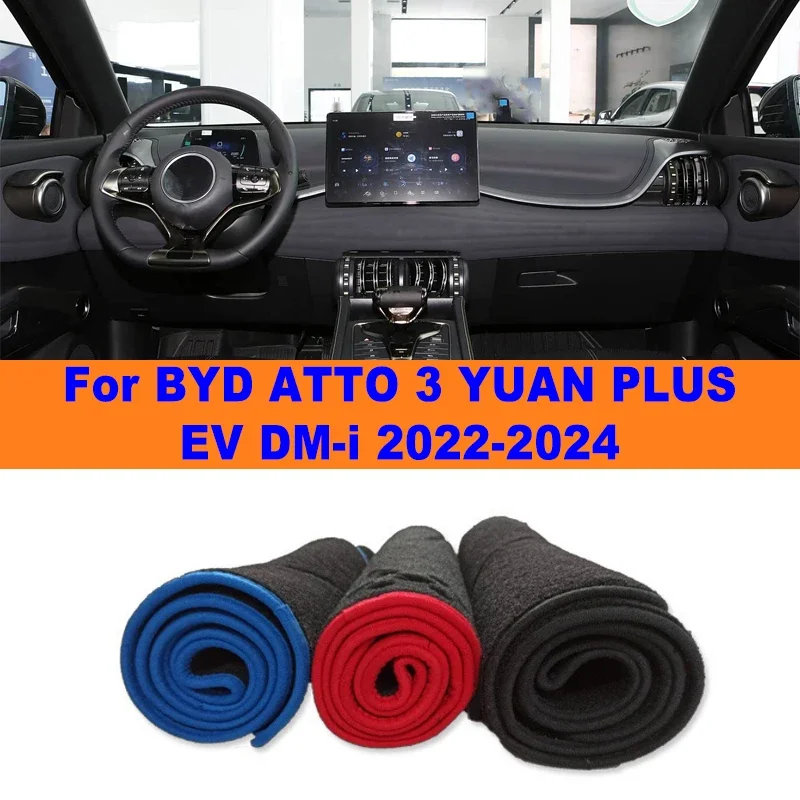 

Anti-Glare Dashboard Cover Dash Mat Non-Slip Sun Shade Pad Interior Protector For BYD ATTO 3 YUAN PLUS EV DM-i 2022-2024 2023