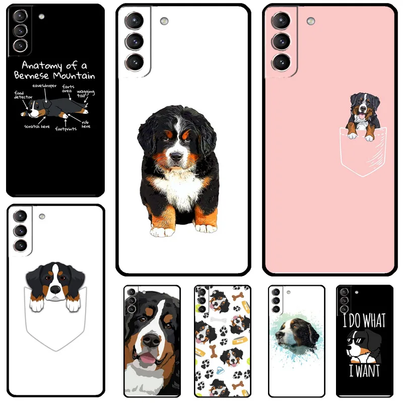 Bernese Mountain Dog Case For Samsung Galaxy S24 Ultra S23 Ultra S22 S21 S20 FE S8 S9 S10 Plus Note 10 20 Cover