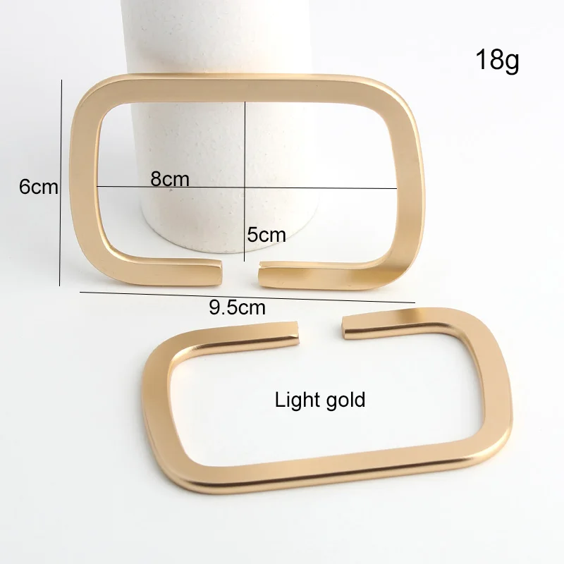 1-5-20pcs 9.5x6cm Light Gold Top Quality Alloy Square Handle For Handbag Purse Woman Bag Parts