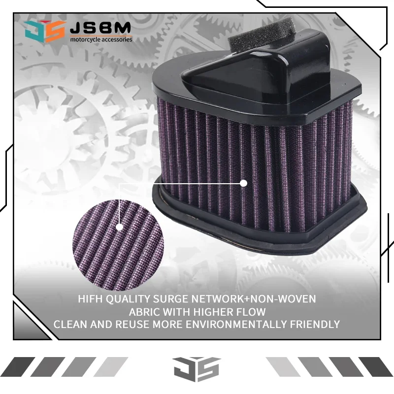 JSBM For Kawasaki Z800 Z750 2004-2007 2008 2009 2010 2011 2012 Z1000 03-09 Motorcycle Washable Air Filter Intake Cleaner Element