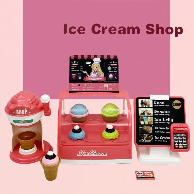 

Kids Ice Cream Set Pretend Play Kitchen Accessories for Birthday Party Christmas Halloween Thanksgiving