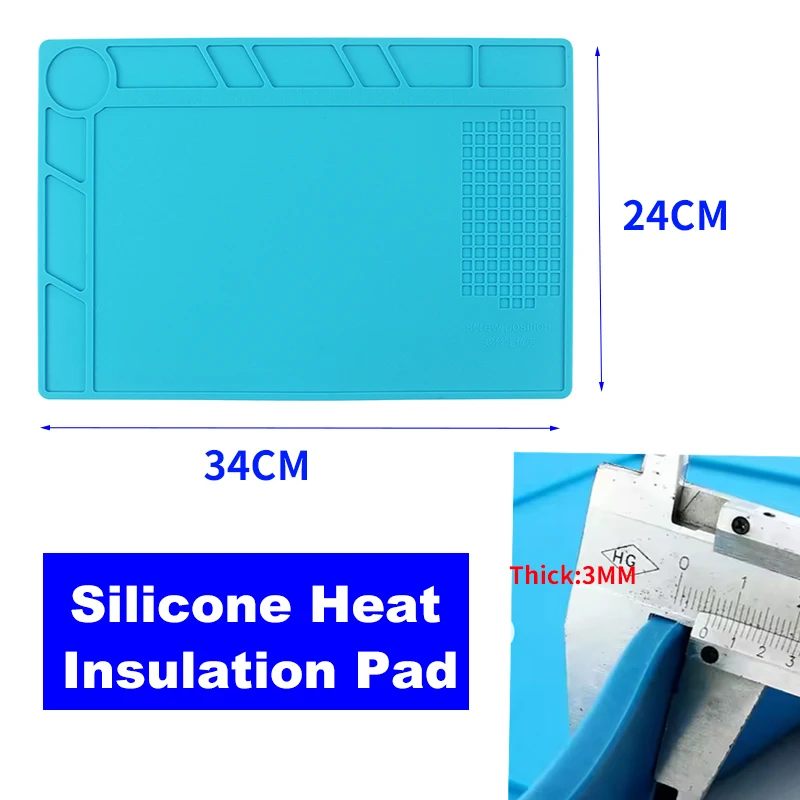 3MM Thick Welding Heat Insulation Working Pad Heat Resistant Silicone Soldering Mat Soldering Work Station Pad Welding/Repairing